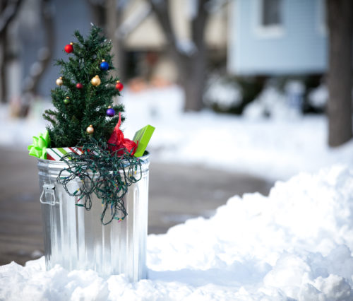 Glass with small Christmas tree